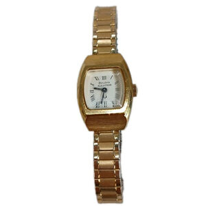 Vintage Bulova Accutron Ladies Gold Base Metal Square Watch